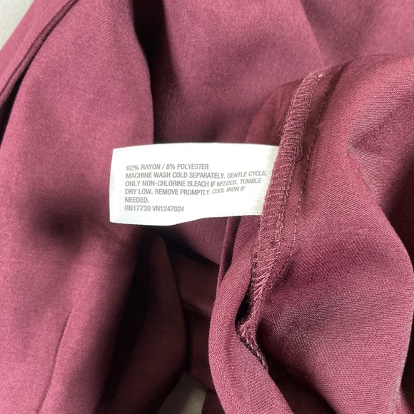 A New Day Burgundy Dress Pants Womens 12 High Rise Pleated Work Office Core - Picture 7 of 15